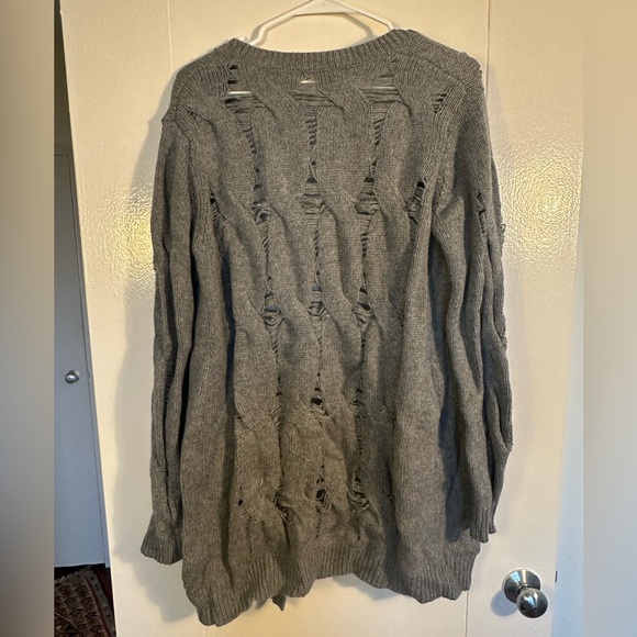 AG Sandrine Button-Front Oversized Wool-Blend Cardigan - Picture 4 of 4